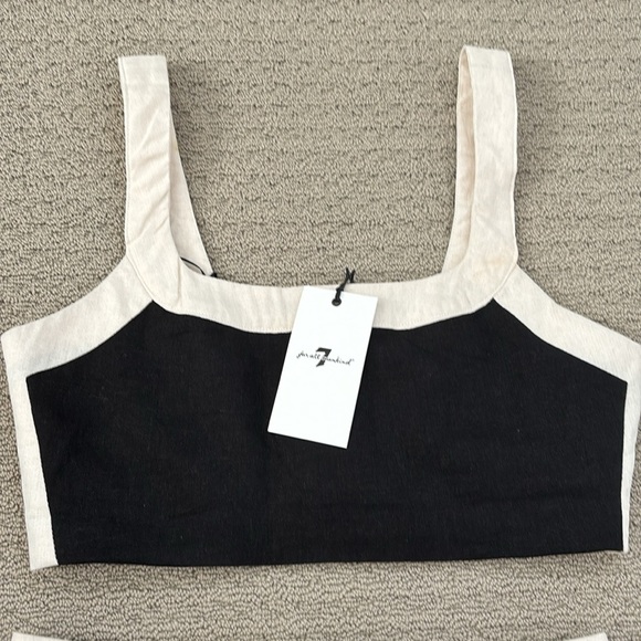 7 For All Mankind Mixed Linen Cropped Tank and Skirt Set NWT - Picture 5 of 9